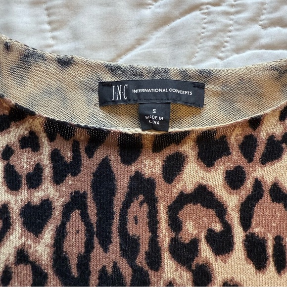 INC International Concepts Animal Leopard Print lightweight sweater sz small - Picture 6 of 8